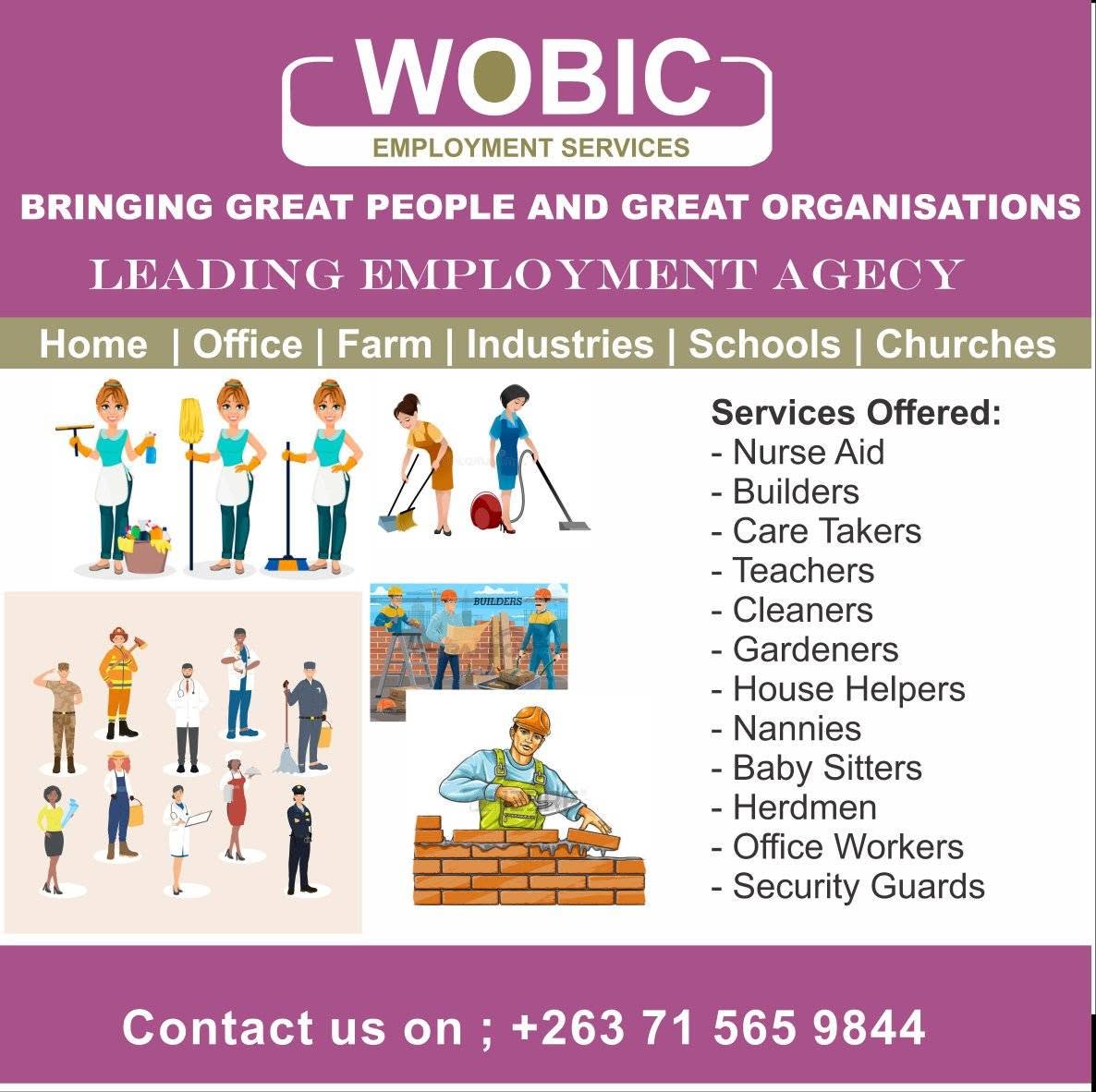 WOBIC employment service categories