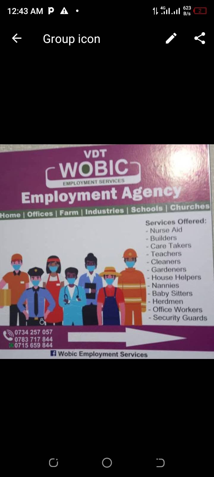 WOBIC workforce service categories